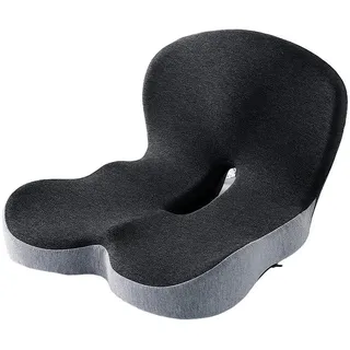 Novzep Sitzkissen Bürostuhl Sitzkissen, Memory Foam Kissen mit Lendenwirbelstütze Kissen, Rücken und Ischias Entlastung grau