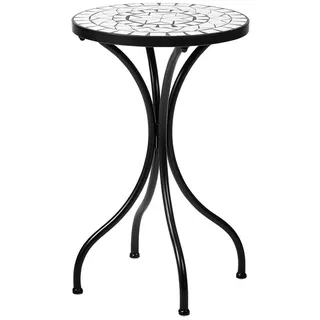 Butlers Beistelltisch, Weiß, Metall, Keramik, 35x54x35 cm, Gartenmöbel, Gartentische, Beistelltische outdoor