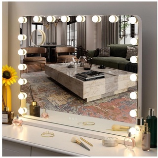 TLGREEN Kosmetikspiegel 56x48cm/80X60cm Tischspiegel, Schminkspiegel mit LED Dimmer Licht, 3 Lichtfarben, USB-Ladeanschluss, 10-fache Lupe, wandmontierbar