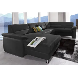 sit&more Wohnlandschaft Kunstleder U-Form 3-Sitzer Schwarz