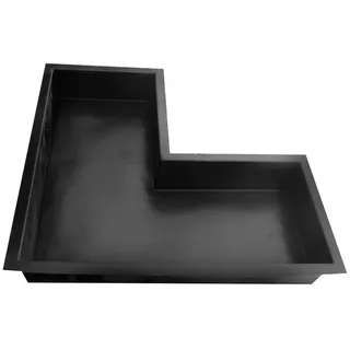 Wacredo GFK Winkelbecken 140 x 70 x 35cm Kneippbecken Teichbecken | Wasserspielbecken architektonisches Wasserbecken für Wasserspiel Glasfaser (Schwarz)