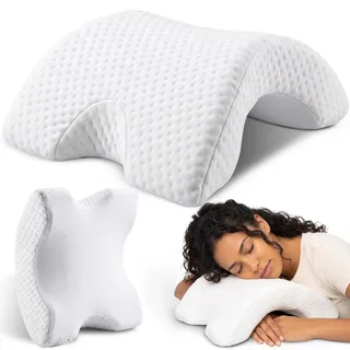 Retoo Armkissen Zum Schlafen, Seitenschläferkissen für Paar, Memory Foam Kissen, Schaumstoff, Ergonomisches Nackenkissen, Kissen Gesundheit, Pflege Schaumstoff Kissen, Reise Anti Hand Taub