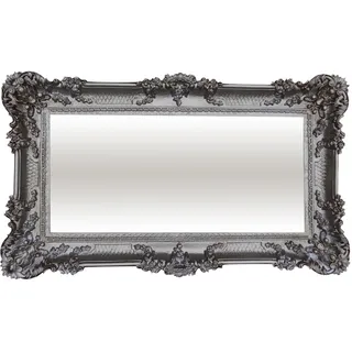 Lnxp Barock Barockspiegel Wandspiegel, Antik Ornament Rahmen, 96x57 cm Rechteckig in ANTIK Silber Antik Spiegel