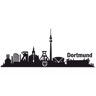 Wall-Art Wandtattoo XXL Stadt Skyline Dortmund 90cm (1 St), selbstklebend, entfernbar schwarz