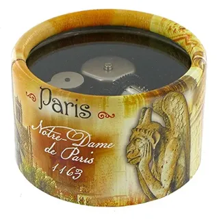 Lutèce Créations Briefbeschwerer-Spieluhr/Spieldose/Musikbox aus Karton, dekoriert zum Thema Notre-Dame de Paris mit 18-Ton-Federspielwerk- Sous le ciel de Paris - Edith Piaf (Hubert Giraud)