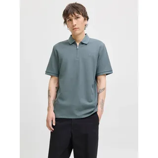JACK & JONES JJEAUSTIN ZIP POLO grau S