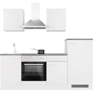 Flex-Well Küche Lucca, wahlw. mit E-Geräten, Breite 220 cm, viele Farbvarianten erhältlich weiß