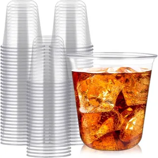 Packung Mit 100 Partybechern Aus Hartplastik, 355 Ml Wiederverwendbare Trinkbecher, Runde Dessertbecher Für Partys, Hochzeiten, Geburtstage, Verkostungen