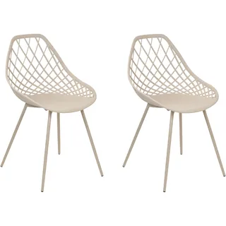 Beliani Esszimmerstuhl Canton II Kunststoff beige 2er Set