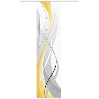 Xxxl Flächenvorhang Carlisle, Gelb, Textil, Wellen, 60x245 cm, Seidenoptik, Wohntextilien, Gardinen & Vorhänge, Schiebegardinen