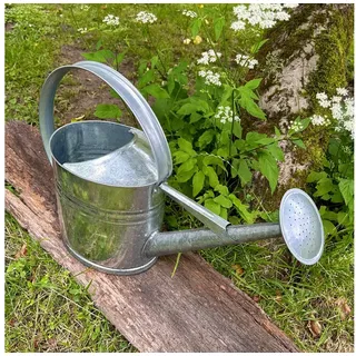 Antikas Gartenpflege-Set Gießkanne aus Altzink, L, Silber, Deko-Kanne silberfarben