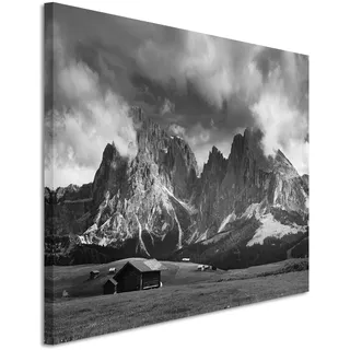 Paul Sinus Art 50x70cm Wandbild Fotoleinwand Bild in Schwarz Weiss Landschaft Alpen