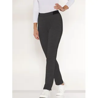 Jerseyhose CLASSIC BASICS, Damen, Gr. 26, Kurzgrößen, schwarz (schwarz, gemustert), 95% Polyester, 5% Elasthan, Hahnentrittmuster, gemustert, kariert, mehrfarbig, lang, Hosen Jerseyhose