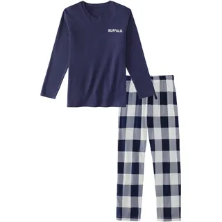 Buffalo Pyjama kariert Blau/Weiß 170/176