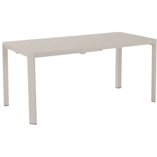 NATERIAL - Rechteckiger Gartentisch IDAHO - Ausziehbarer Tisch - 110/162 x 82 x 75 cm - 4 bis 6 Personen - Aluminium - Beige - Outdoor Esstisch - A...