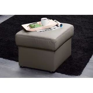 Hocker SIT & MORE "Bansin", grau, B:58cm H:45cm T:58cm, Luxus-Microfaser ALTARA NUBUCK (100% Polyester);SOFTLUX-Kunstleder;NaturLEDER (echtes Rindsleder)/Korpus SOFTLUX-Kunstleder, Hocker, Polsterhocker Lederhocker