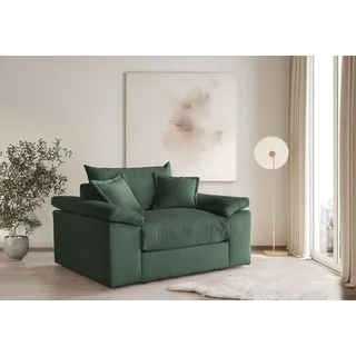 OTTO home XXL-Sessel Soft&Cosy Polyester 151 x 93 x 123 cm Dunkelgrün mit 2 Zierkissen