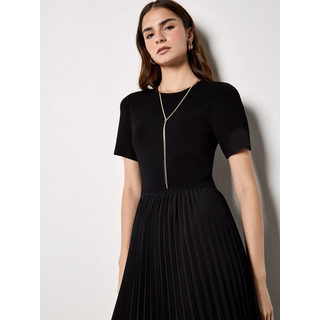 Apricot Rib Knit Skirt Midi Dress schwarz 38