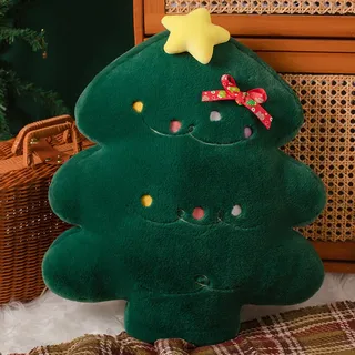 Weihnachtskissen, Weihnachtsdeko Innen Kissen 45cm, Kissen Weihnachten, Weihnachten Aesthetic Zimmer Deko Plüschkissen, Weihnachten Deko Zierkissen Sitzkissen Kopfkissen für Heimdeko (Weihnachtsbaum)