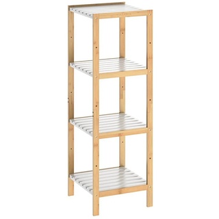 Casaria Badregal, Standregal Bambus • höhenverstellbare Regalböden • Vielseitig einsetzbar • stabile Konstruktion • Holz mit Klarlack lackiert • sehr pflegeleicht 33 cm x 110 cm x 34 cm
