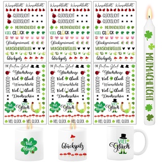 BOFUNX 6pcs Kerzen Tattoofolie Glückslicht Kerzentattoos Folie Glück DIY Kerzensticker für Kerzen und Keramik