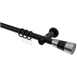 Gardinenstange Platon Tanara, INTERDECO, Ø 20 mm, 1-läufig, Wandmontage, Deckenmontage, Schwarz schwarz Ø 20 mm x 160 cm
