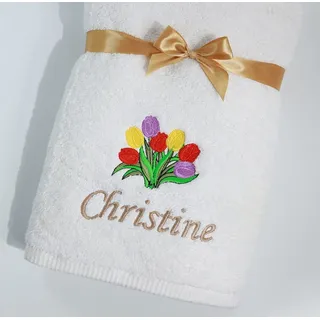 Handtuch mit Namen bestickt Duchtuch Geschenk zum Muttertag 500 g/m2