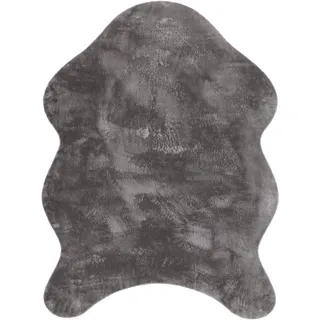 Paco Home Fellteppich PACO HOME "Pelt 640", grau (anthrazit), B:60cm H:16mm L:90cm, Polyester, Teppiche, Fellteppich, Kunstfell, Uni Farben, sehr weicher Flor