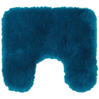 Gözze Badematte Deluxe rutschhemmend beschichtet, fußbodenheizungsgeeignet, mit extra hohem Flor, 100% Polyester (Mikrofaser), Mit Antirutschbeschichtung, 50 x 45 cm - Petrol