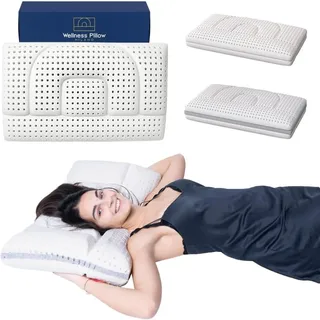 Wellness Pillow Milano Recovery Pillow Memory Foam 70 x 40 x 12 cm – Ergonomisches Nackenstützkissen gegen Nackenschmerzen, atmungsaktiv | Für Seiten- & Rückenschläfer (kein Bezug enthalten)