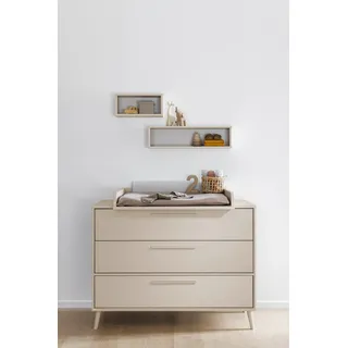 Paidi Wickelkommode PAIDI "EEFJE in Beige, 3 Schubladen mit Soft-Close, verschiedene Ausführungen", beige (cashmere, beige, cashmere, beige), B:124cm H:93cm T:57cm, Holzwerkstoff, Wickelkommoden, Wickelkommode, langlebige Kommode, geprüfte Sicherheit, 