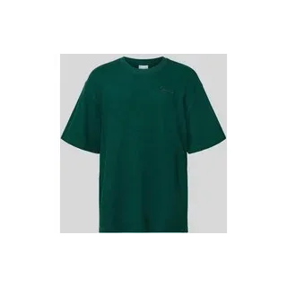Oversized T-Shirt mit Logo-Stitching, Dunkelgruen, XXL