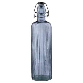 BITZ Kusintha Glasflasche, Glaskaraffe, Höhe 30 cm, 0,75 Liter, Blau