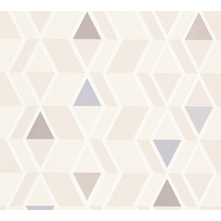 A.S. Création Vliestapete Happy Spring Tapete geometrisch grafisch im skandinavischen Stil 10,05 m x 0,53 m beige blau braun Made in Germany 343025 34302-5