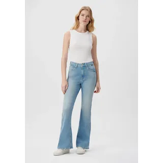 Mavi Bootcut-Jeans "SAMARA", Damen, Gr. 28, Länge 28, blau (it brushed glam), 86% Baumwolle, 12% Polyester, 2% Elasthan, feminin, bootcut fit lang, Jeans, Flared Jeans