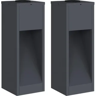 vidaXL Wegeleuchte Stahl 2 pcs Solar LED grau