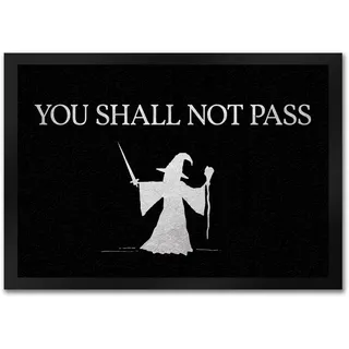 trendaffe - You Shall not Pass Fußmatte mit Zauberer Motiv Schwert Zauberstab Wohnung Magie