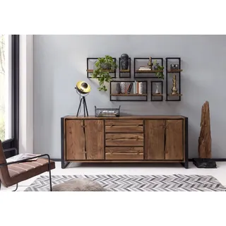 SIT Möbel SIT Sideboard Edge«, natur/schwarz, akazienholz/metall - beige