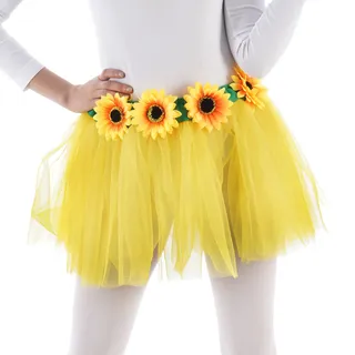 Chaks Tüll Rock mit Sonnenblumen Damen Einheitsgröße