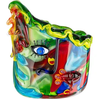 GILDE Tischvase Gesichtsvase Larissa mehrfarbig H. 29 cm (1 St), Gesichtsvase, Glas, Blumenvase, künstlerisch, modern, Geschenkidee bunt
