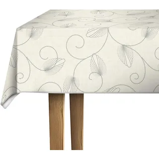 d-c-fix Wachstuchtischdecke Jolice creme 150 cm rund | Tischtuch im Vintage-Stil für den Küchen-, Ess- oder Gartentisch – lebensmittelecht, abwaschbar & wasserdicht