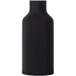 3D Vase Dekovase Edita L 30cm Bodenvase Deko Vase Pampasgras Trockenblumen (Schwarz)