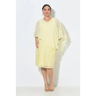 Ulla Popken Abendkleid A-Linie Spitzenkleid Gelb 54/56