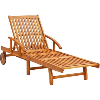❀ Hohe Qualität 2-tlg. Sonnenliegen-Set mit Tisch Massivholz Akazie Gartenmöbel Lounge-Set Garten-Essgruppe für Garten