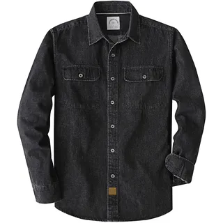 Dubinik® 8.8 oz Jeanshemden Herren Langarm Freizeithemden für Männer Knöpfe | Baumwolle, Warm, Freizeit, Casual, Doppeltasche, Regular Fit, Workwear, Cowboystil, Geeignet für Arbeit, Alltag, Winter - XL