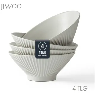 JIWOO Schüssel Set Grau/Weiß 4-tlg.