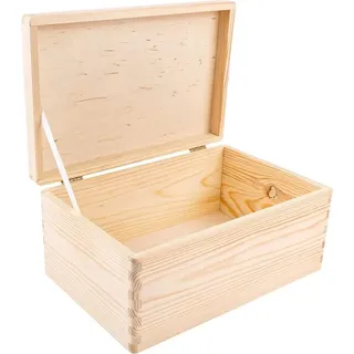 Creative Deco Holzkiste mit Deckel 30 x 20 x 14 cm 14-tlg. beige