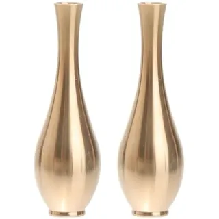 Garneck Klein Blumenvase Metall Kupfer Mini Vase 2 StüCk Dekorative Vasen FüR Tisch Wohnzimmer Desktop Heimdekoration Zarte Kleine BlumentöPfe Winzige Dekor Blumenvasen Heimdeko