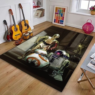 TONATO Teppich 3D Star Wars Muster Wohnzimmer Schlafzimmer Dekor Teppich weiche Flanell Kinderzimmer Teppich Küche Flur Esszimmer Bodenmatte,160 * 200cm