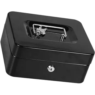 Feuerfeste Box, Große Kapazität, Tragbare Dokumentenbox, Sichere Metall-Aufbewahrungsbox mit 2 Schlüsseln für Zuhause, Auto, Reisen, Feuerfeste Box (BLACK)